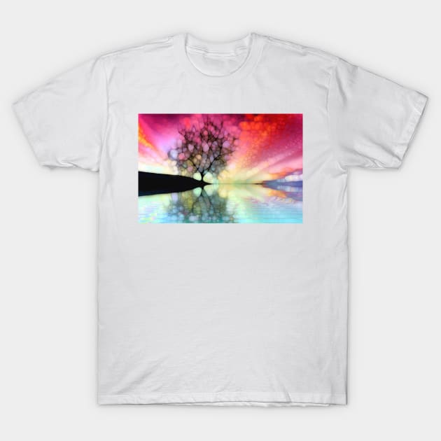 Red sky and single tree T-Shirt by redwitchart